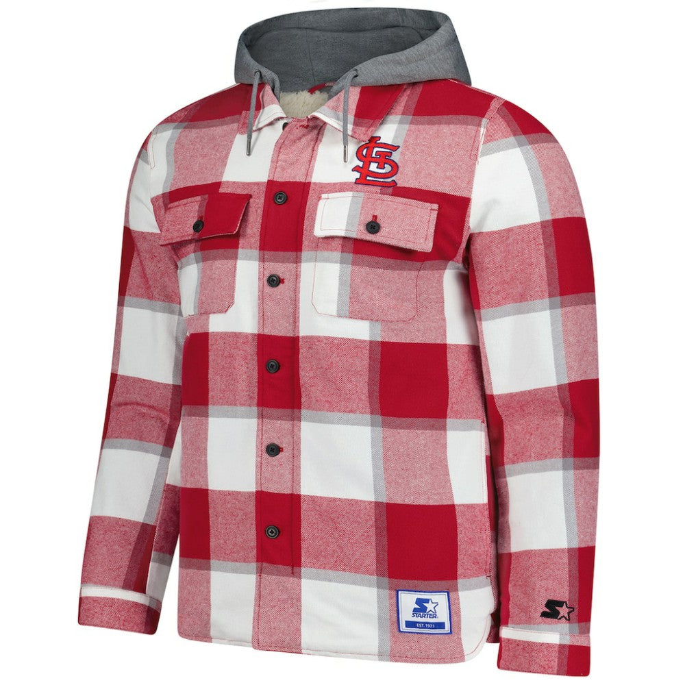 St. Louis Cardinals Starter Sherpa Full-Zip Hoodie Jacket - Red/White