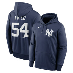 Max Fried New York Yankees Name & Number Pullover Hoodie - Navy | Nike