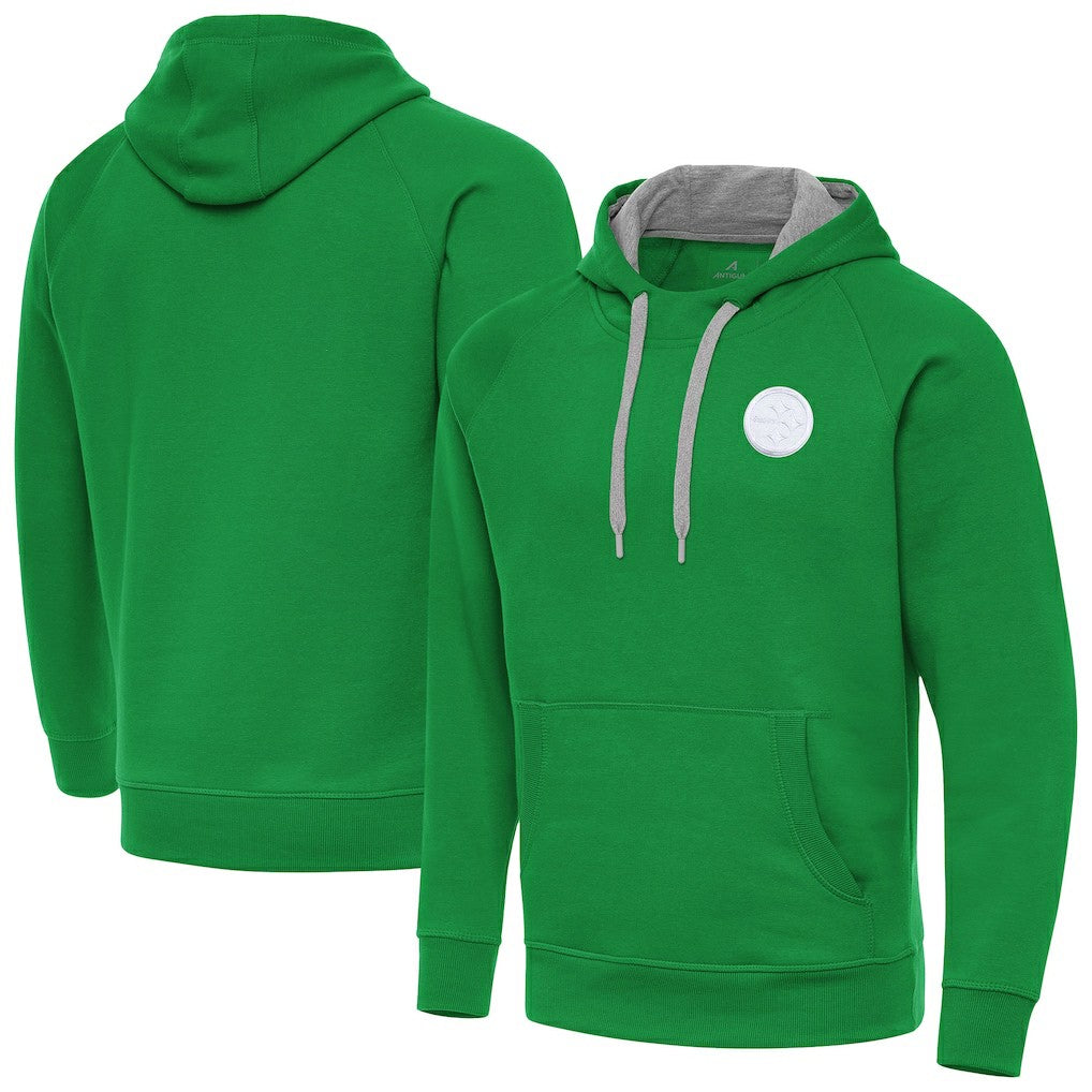 NFL Pittsburgh Steelers Antigua St. Patrick's Day Victory Pullover Hoodie