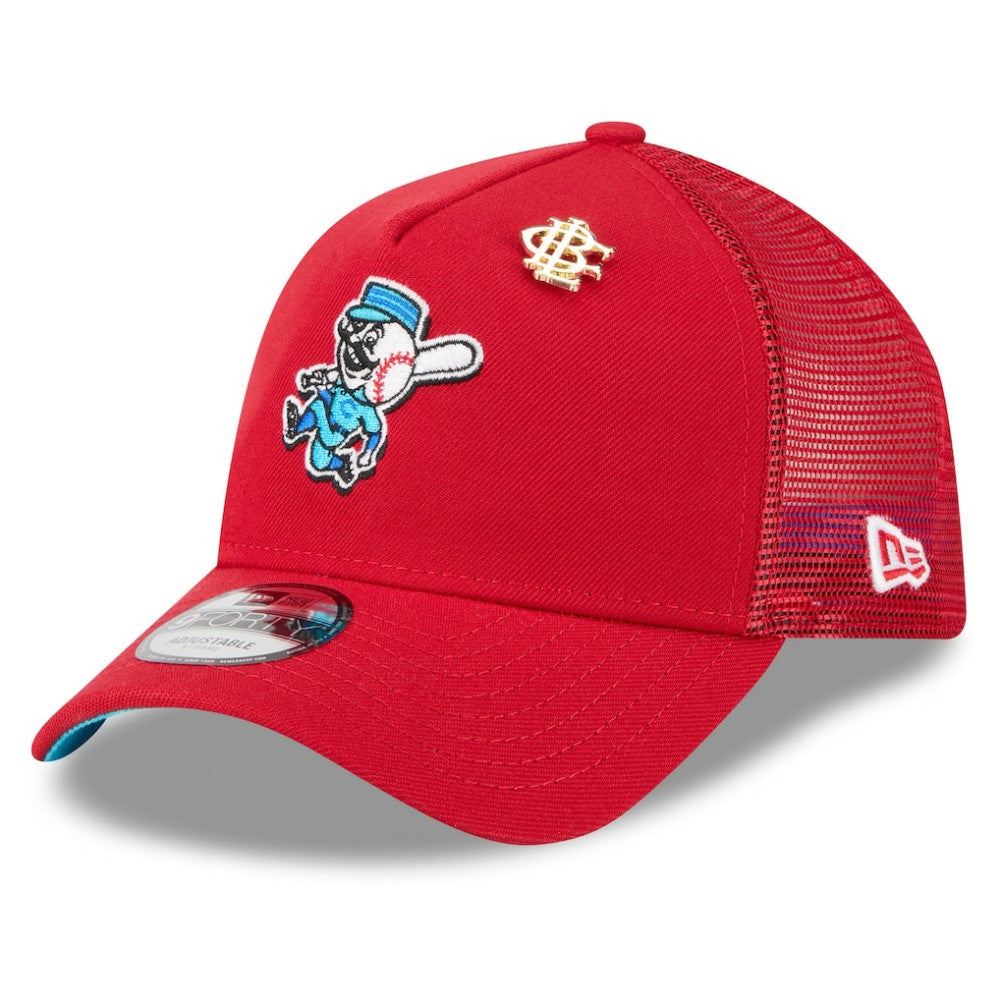 Cincinnati Reds 2025 Big League Chew A-Frame 9FORTY Adjustable Trucker Hat - Red | New Era
