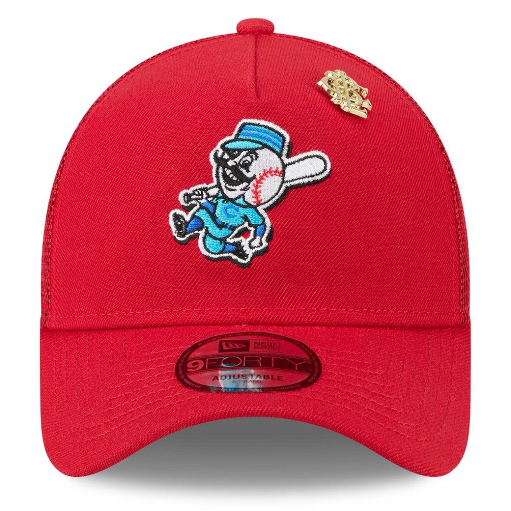 Cincinnati Reds 2025 Big League Chew A-Frame 9FORTY Adjustable Trucker Hat - Red | New Era