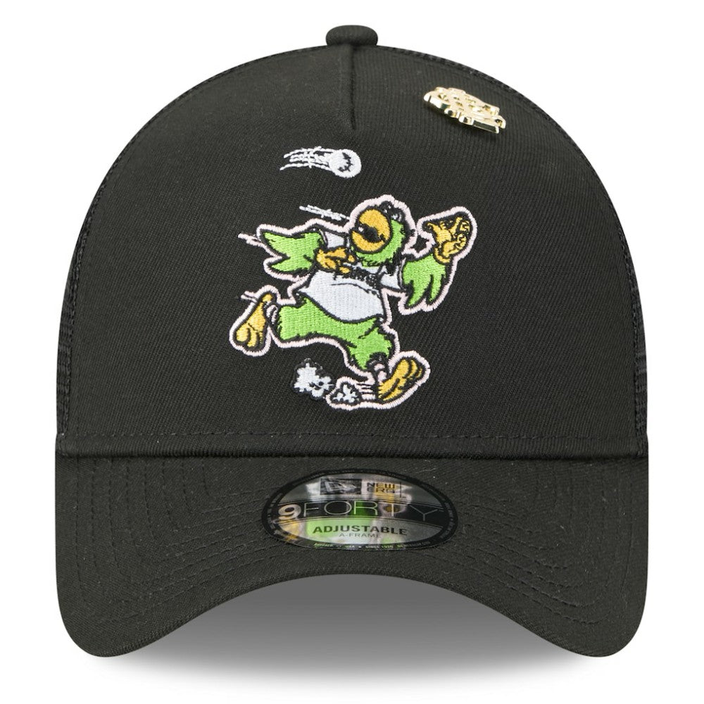 Pittsburgh Pirates 2025 Big League Chew A-Frame 9FORTY Adjustable Trucker Hat - Black | New Era