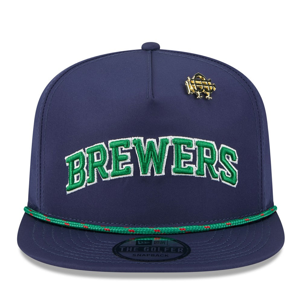 Milwaukee Brewers 2025 Big League Chew Golfer Snapback Hat - Navy | New Era
