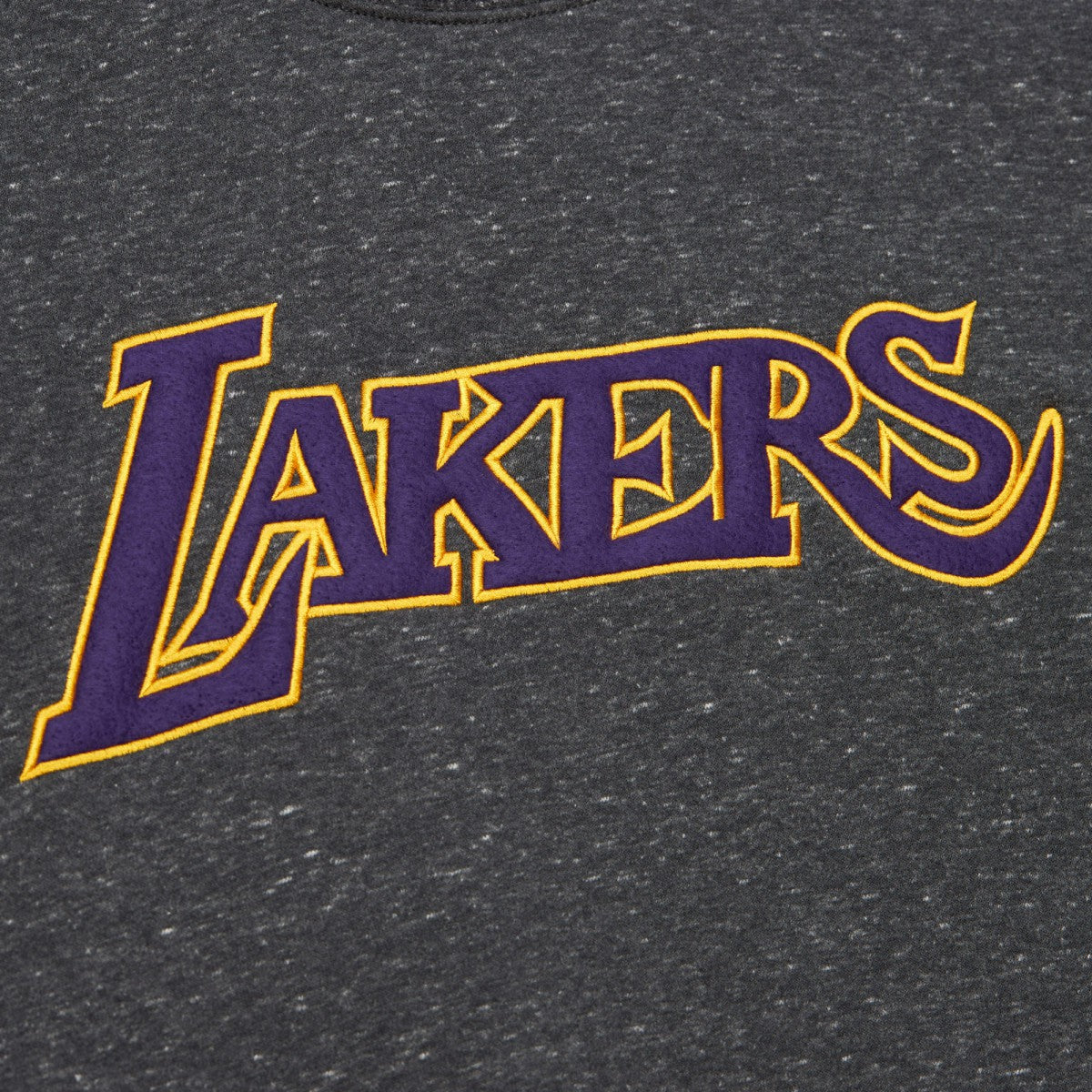 Los Angeles Lakers Black Out Collection Snow Washed Vintage Logo Pullover Sweatshirt - Black | Mitchell & Ness online