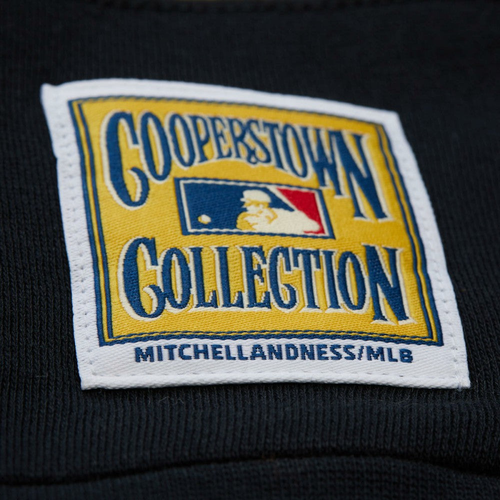 Los Angeles Dodgers Women's Cooperstown Collection Blocked Fleece Pullover Sweatshirt- Gray/Black | Mitchell & Ness