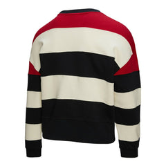 Atlanta Braves Women's Cooperstown Collection Blocked Fleece Pullover Sweatshirt- Red/Black | Mitchell & Ness