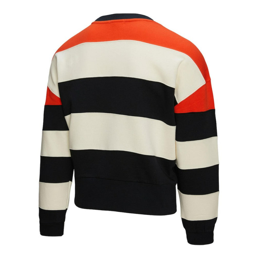 Houston Astros Women's Cooperstown Collection Blocked Fleece Pullover Sweatshirt- Orange/Black | Mitchell & Ness