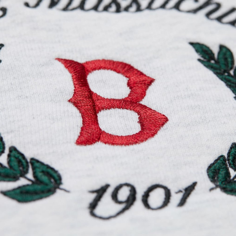 Boston Red Sox Women's Cropped Toggle Pullover Sweatshirt - Heather Gray | Mitchell & Ness