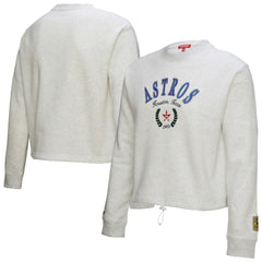 Houston Astros Women's Cropped Toggle Pullover Sweatshirt - Heather Gray | Mitchell & Ness