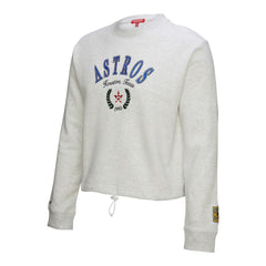 Houston Astros Women's Cropped Toggle Pullover Sweatshirt - Heather Gray | Mitchell & Ness