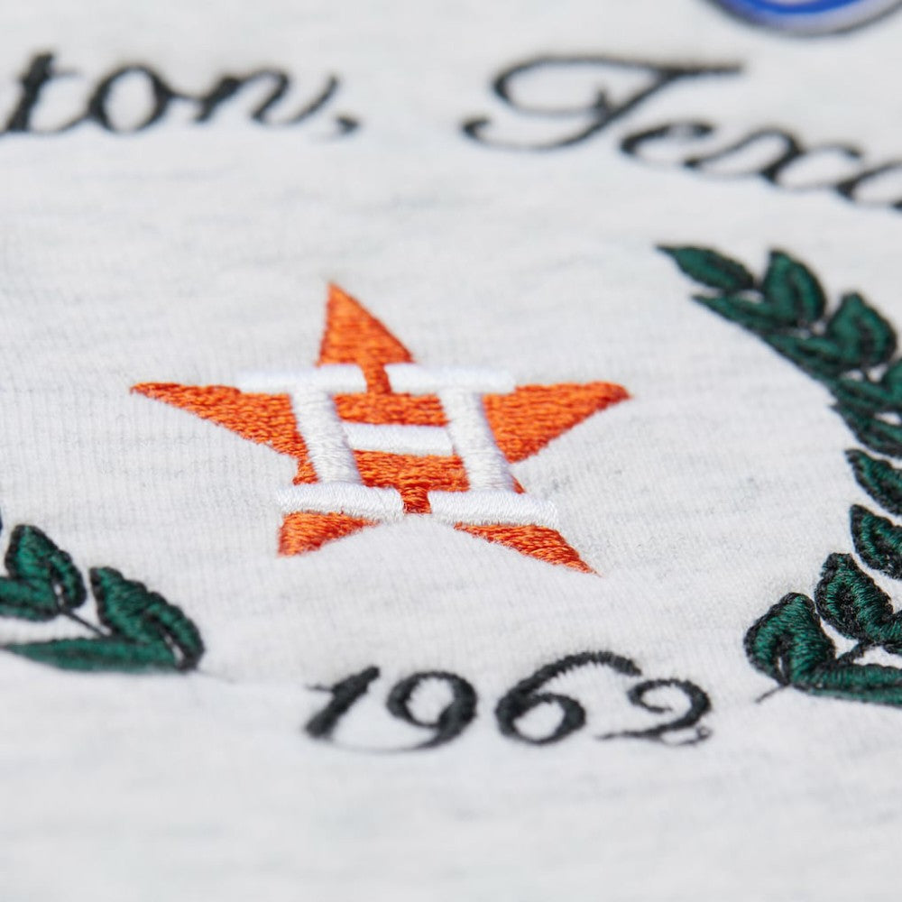 Houston Astros Women's Cropped Toggle Pullover Sweatshirt - Heather Gray | Mitchell & Ness