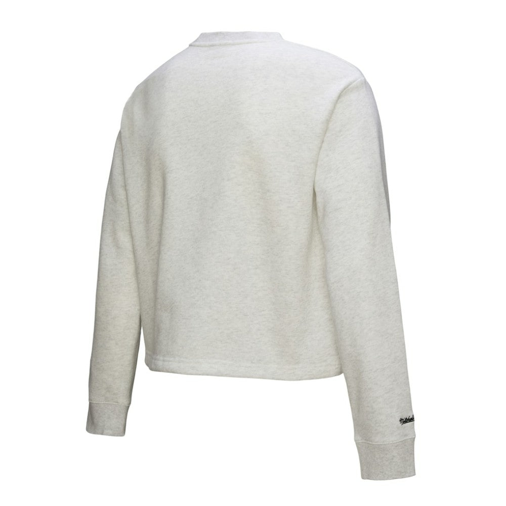 Los Angeles Dodgers Women's Cropped Toggle Pullover Sweatshirt - Heather Gray | Mitchell & Ness