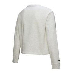 Los Angeles Dodgers Women's Cropped Toggle Pullover Sweatshirt - Heather Gray | Mitchell & Ness