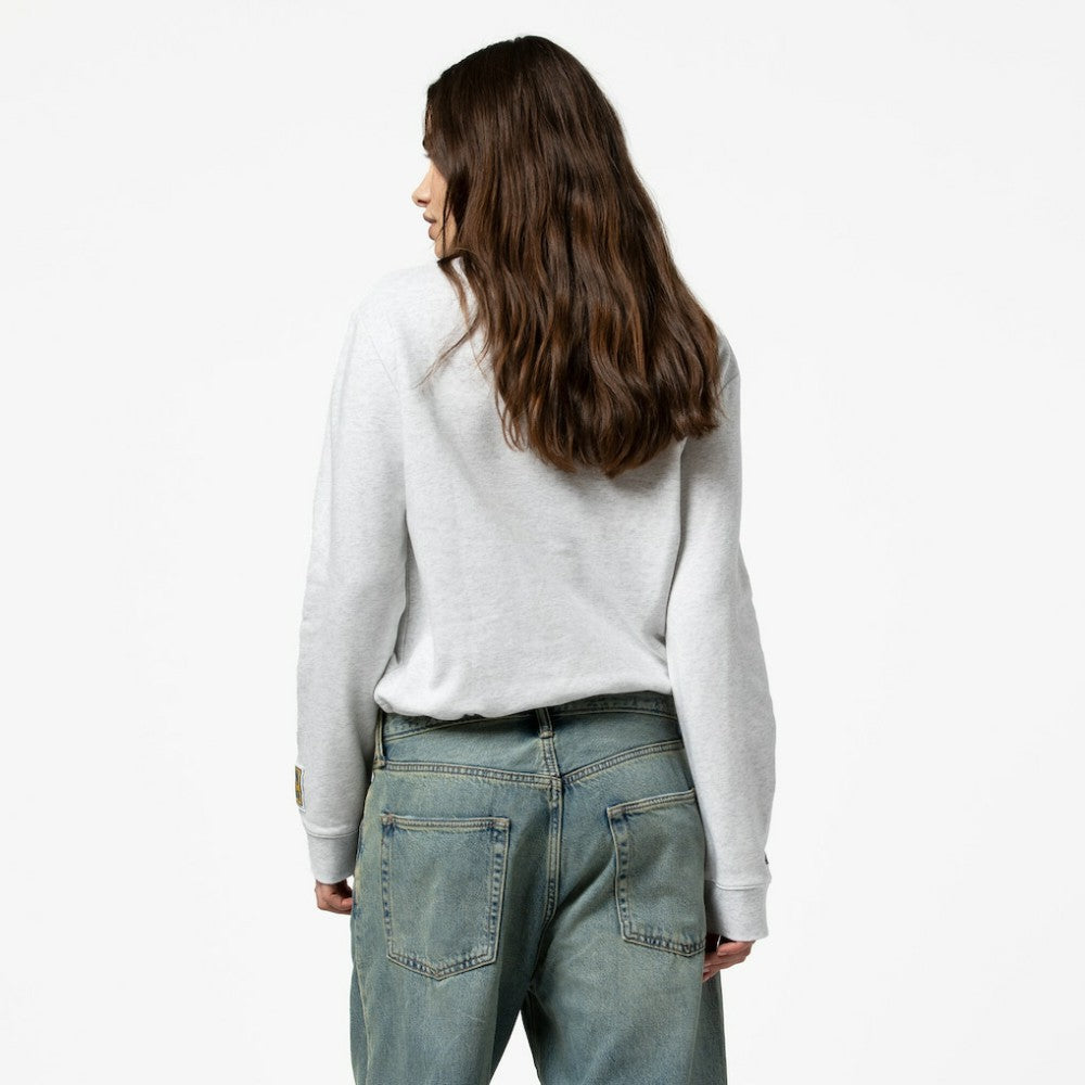Los Angeles Dodgers Women's Cropped Toggle Pullover Sweatshirt - Heather Gray | Mitchell & Ness