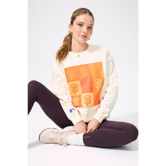 San Francisco Giants Terez Women's Technicolor  Oversized Pullover Sweatshirt - Cream
