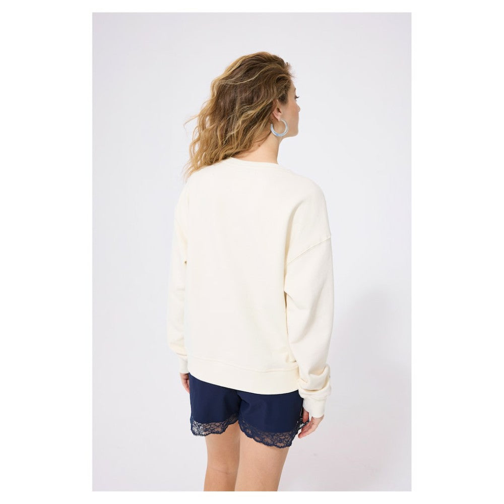 Chicago Cubs Terez Women's Technicolor  Oversized Pullover Sweatshirt - Cream