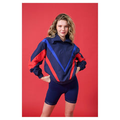 Philadelphia Phillies Terez Women's Ripstop Chevron Quarter-Zip Pullover - Navy