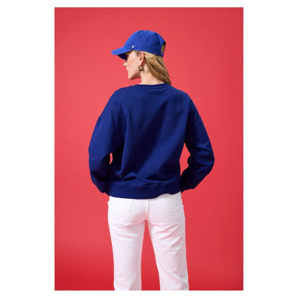 Chicago Cubs Terez Women's Oversized Gemstone Logo Sweatshirt - Navy