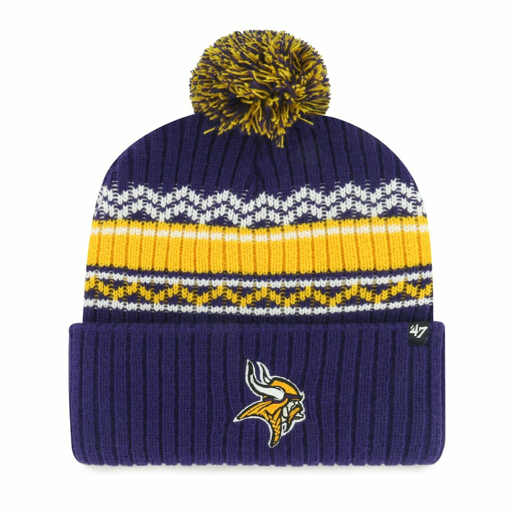NFL Minnesota Vikings '47 Youth Polar Vortex Cuffed Knit Hat with Pom