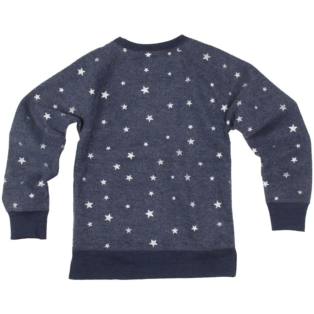 NFL Dallas Cowboys Wes & Willy Girls Youth Shimmer Star Reverse Fleece Pullover Sweatshirt