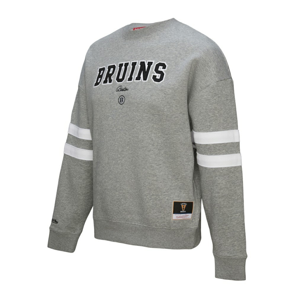 Boston Bruins Mitchell & Ness Women's Logo Lightweight Pullover Sweatshirt