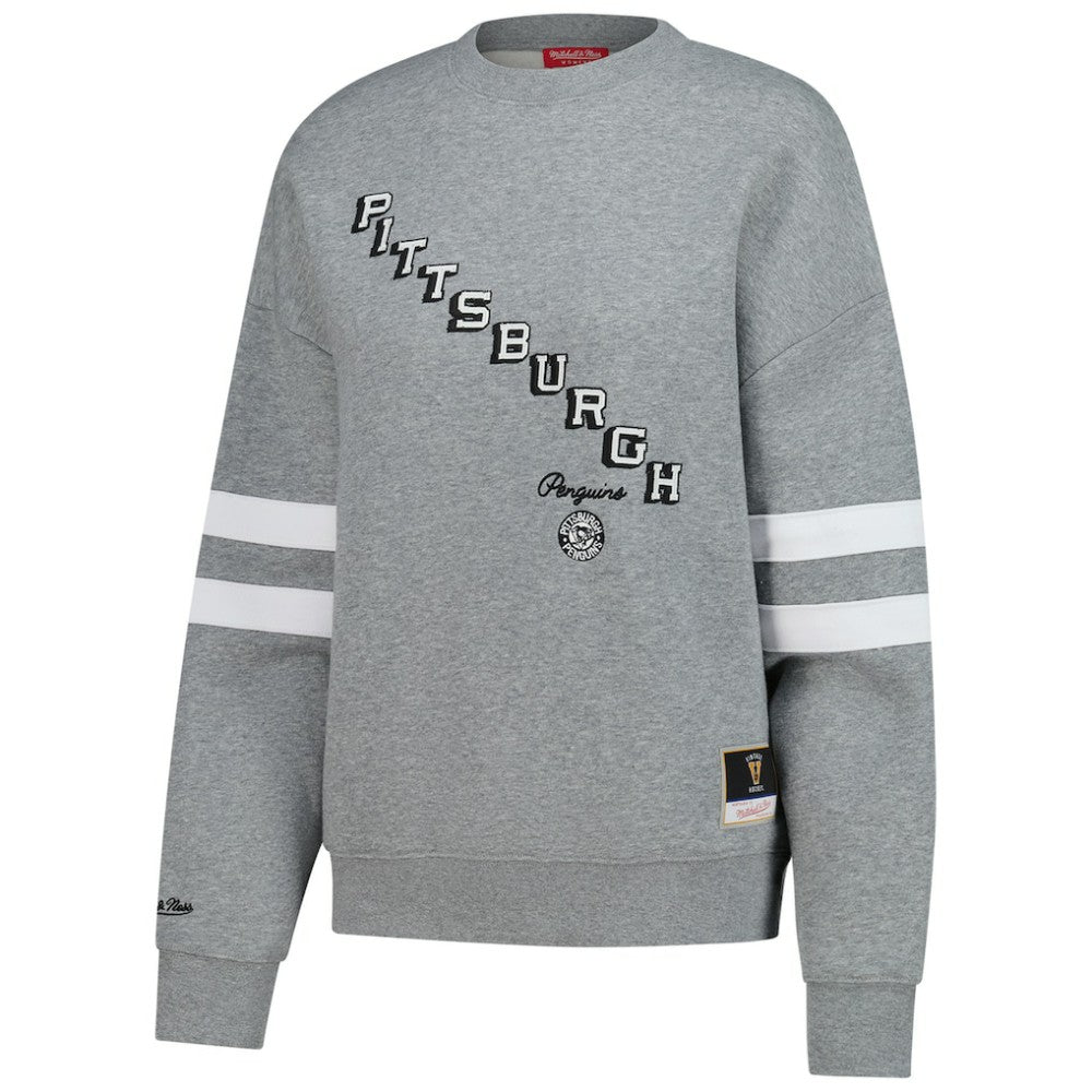 Pittsburgh Penguins Mitchell & Ness Women's Logo Lightweight Pullover Sweatshirt