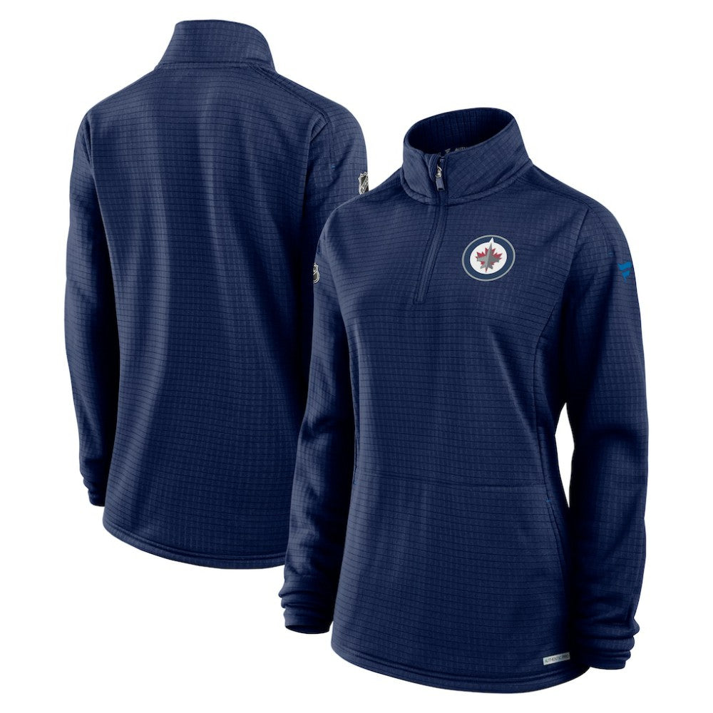 Winnipeg Jets Fanatics Women's Authentic Pro Rink Quarter-Zip Pullover