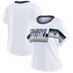 NFL Dallas Cowboys WEAR by Erin Andrews Women's Cropped Center Stripe Dolman T-Shirt
