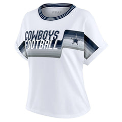 NFL Dallas Cowboys WEAR by Erin Andrews Women's Cropped Center Stripe Dolman T-Shirt