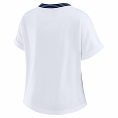 NFL Dallas Cowboys WEAR by Erin Andrews Women's Cropped Center Stripe Dolman T-Shirt