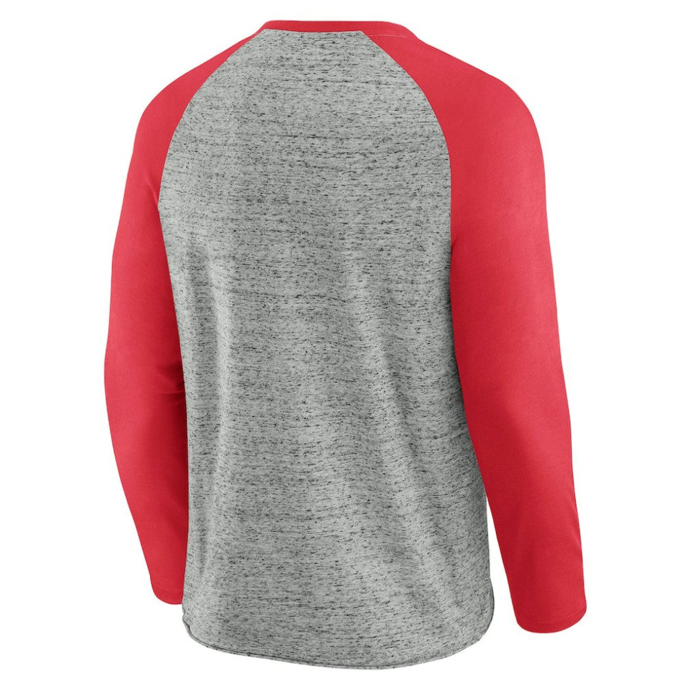 Washington Nationals Darius Rucker Collection Raw Edge Raglan Long Sleeve Baseball T-Shirt - Heather Gray