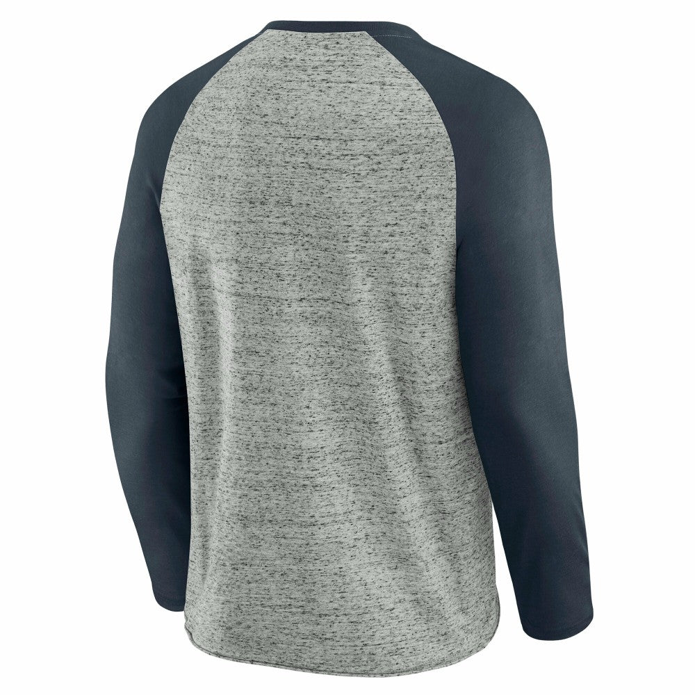 Minnesota Twins Darius Rucker Collection Raw Edge Raglan Long Sleeve Baseball T-Shirt - Heather Gray