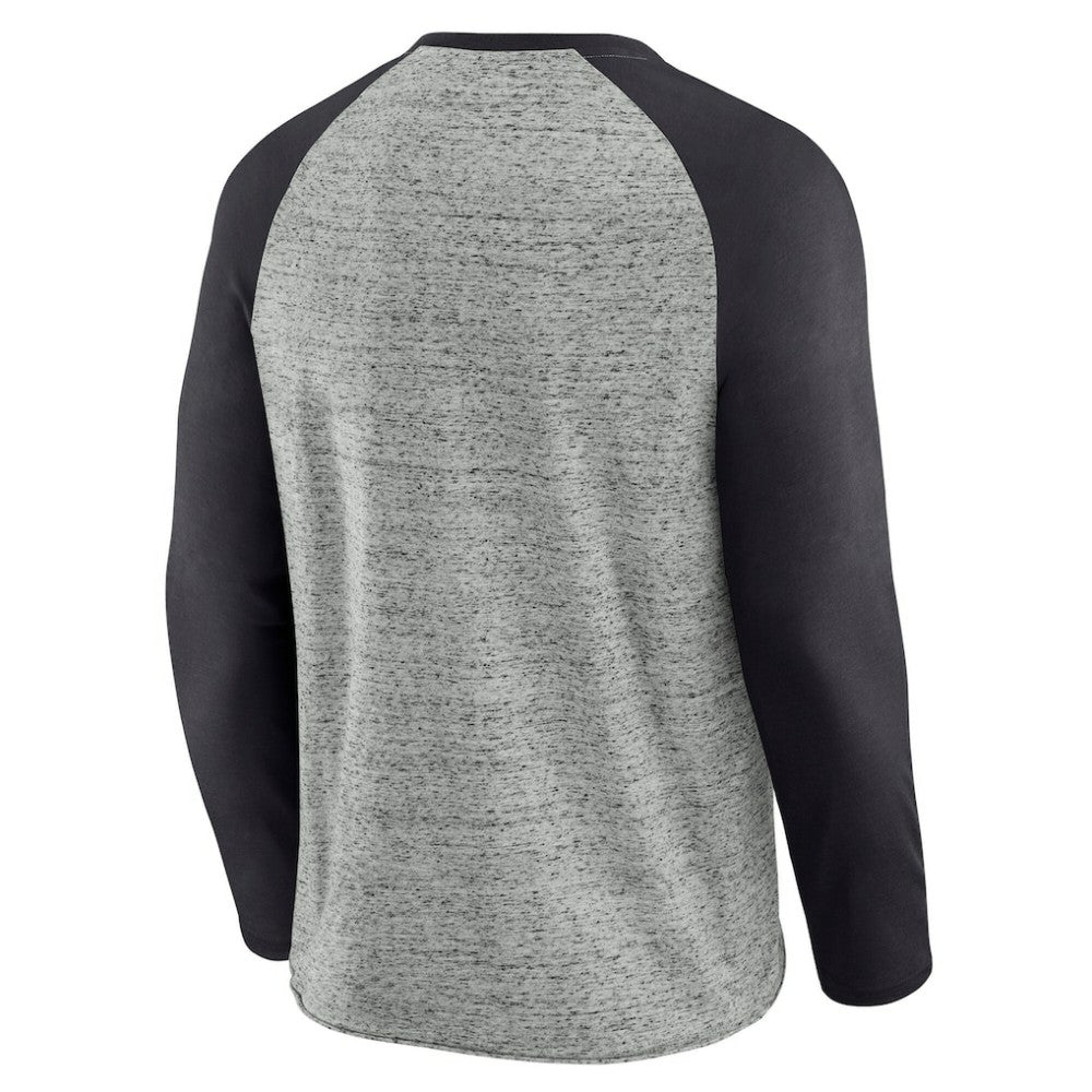 Tampa Bay Rays Darius Rucker Collection Raw Edge Raglan Long Sleeve Baseball T-Shirt - Heather Gray
