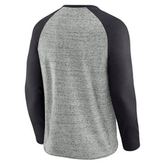 Tampa Bay Rays Darius Rucker Collection Raw Edge Raglan Long Sleeve Baseball T-Shirt - Heather Gray