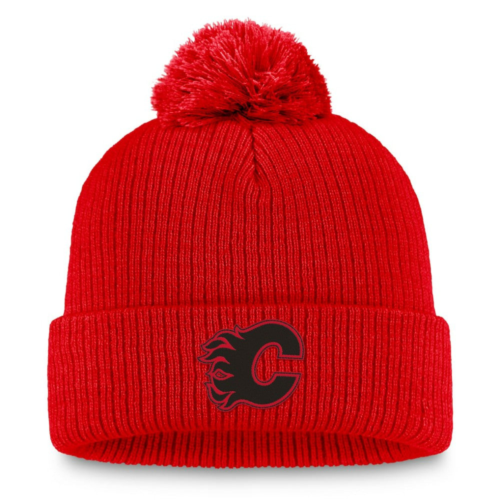 Calgary Flames Fanatics Women's Cuffed Knit Hat with Pom