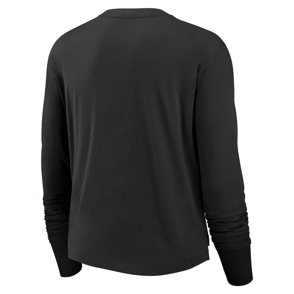 NFL Las Vegas Raiders Women's Large Logo Cropped Long Sleeve Fashion T-Shirt
