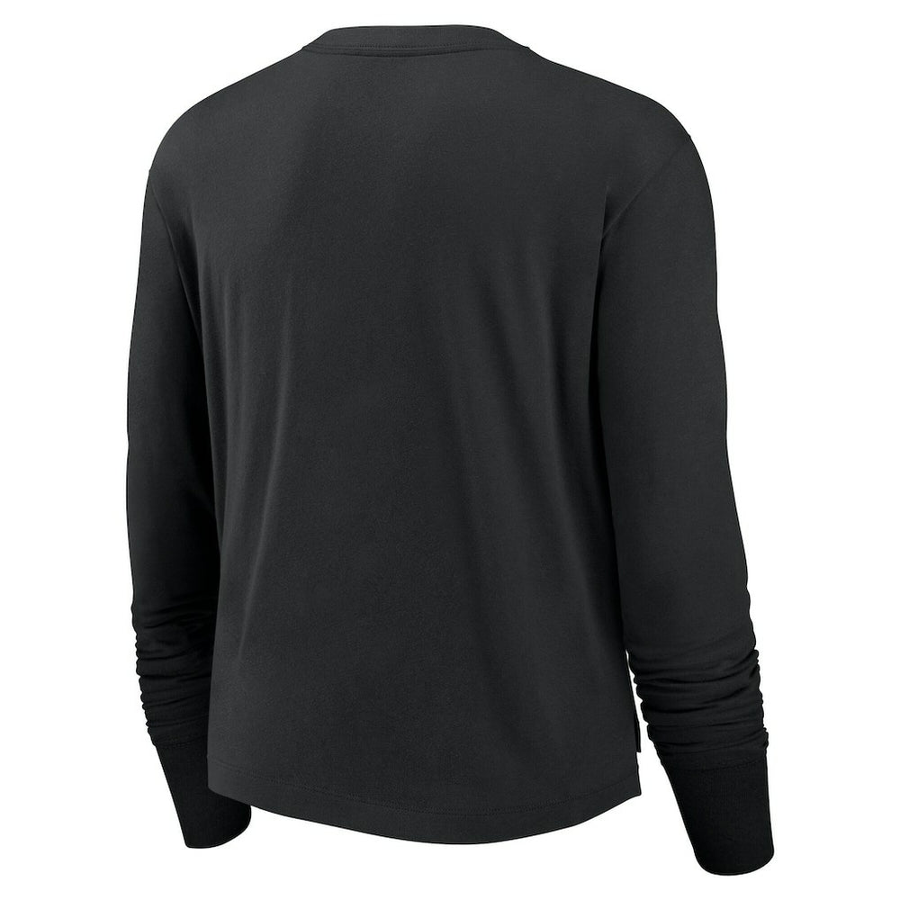 NFL Las Vegas Raiders Women's Large Logo Cropped Long Sleeve Fashion T-Shirt