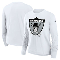NFL Las Vegas Raiders Women's Large Logo Cropped Long Sleeve Fashion T-Shirt