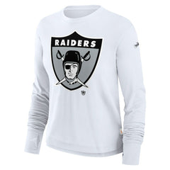 NFL Las Vegas Raiders Women's Large Logo Cropped Long Sleeve Fashion T-Shirt
