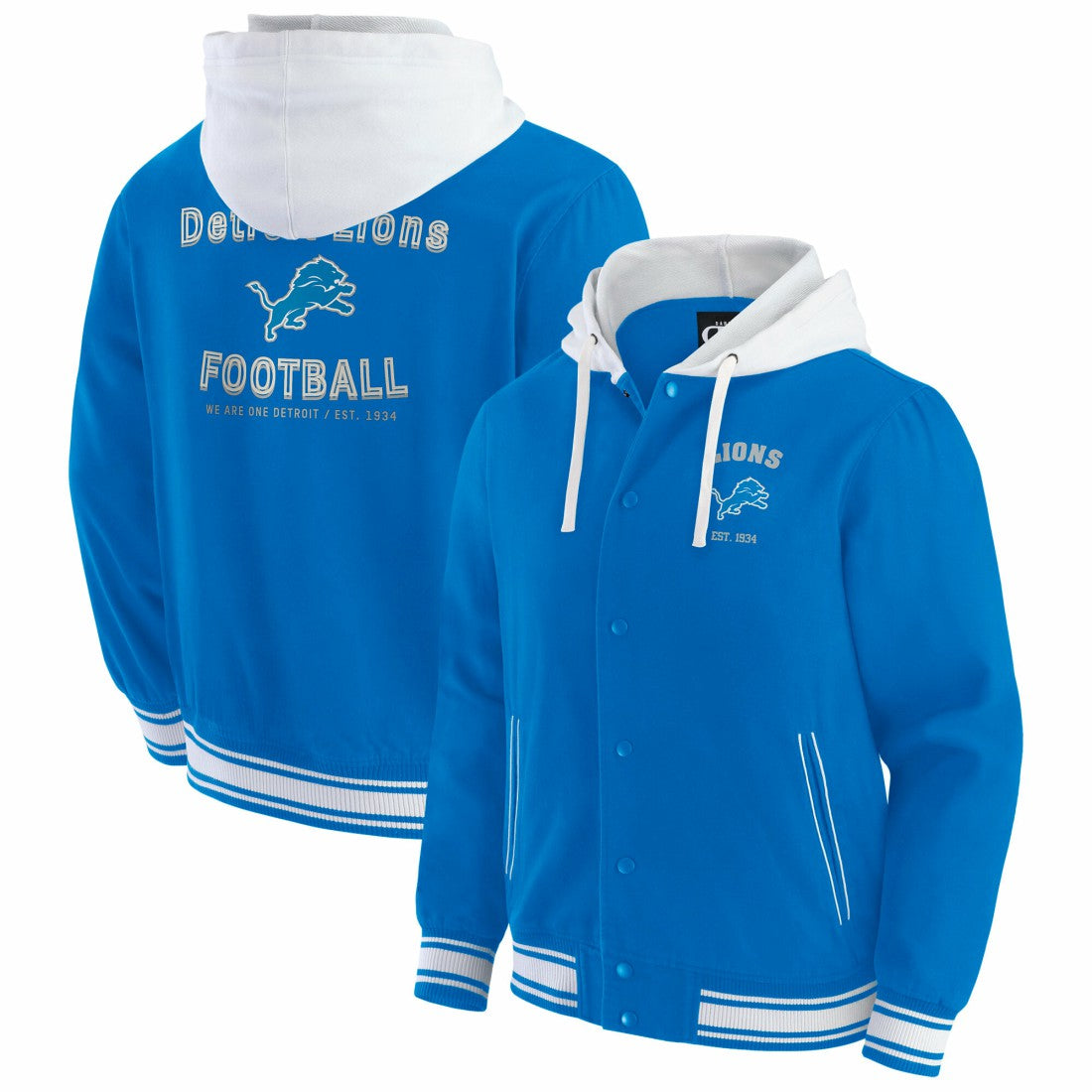 NFL Detroit Lions Darius Rucker Collection Full-Snap Hoodie Jacket
