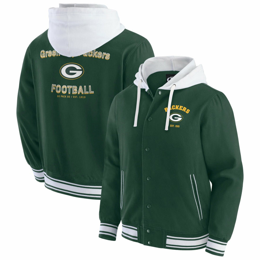 NFL Green Bay Packers Darius Rucker Collection Full-Snap Hoodie Jacket