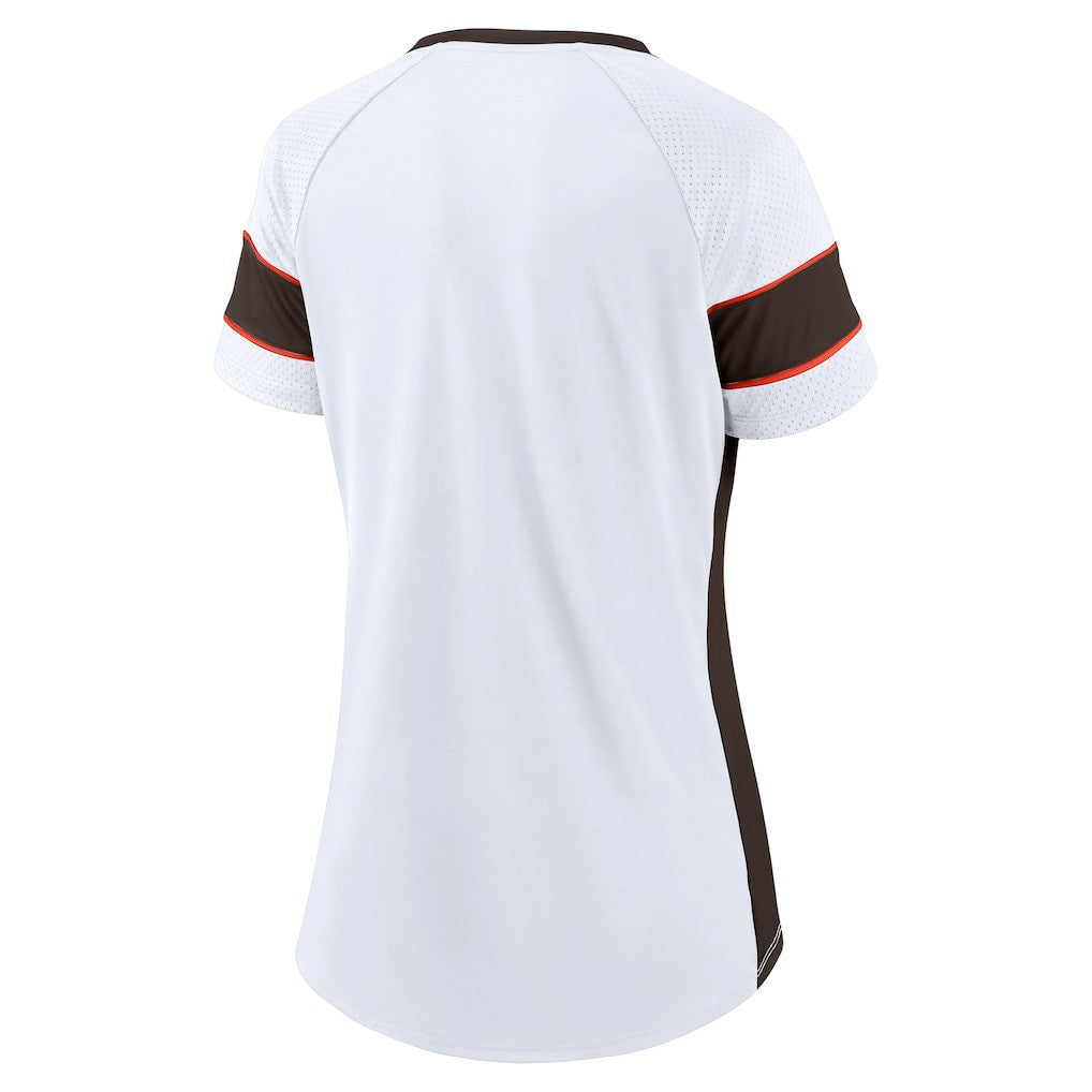NFL Cleveland Browns Women's Athena Lace-Up V-Neck T-Shirt