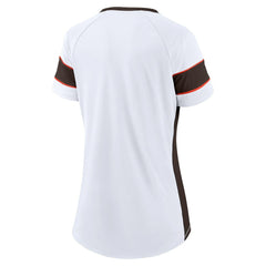 NFL Cleveland Browns Women's Athena Lace-Up V-Neck T-Shirt