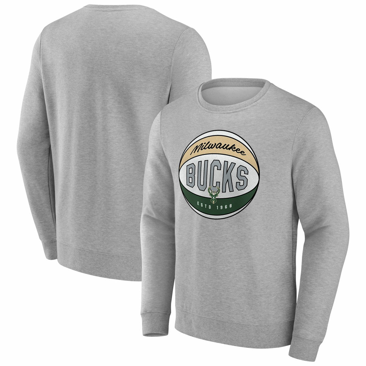 Milwaukee Bucks True Classics Hard Color Fleece Pullover Sweatshirt - Gray | Fanatics sale
