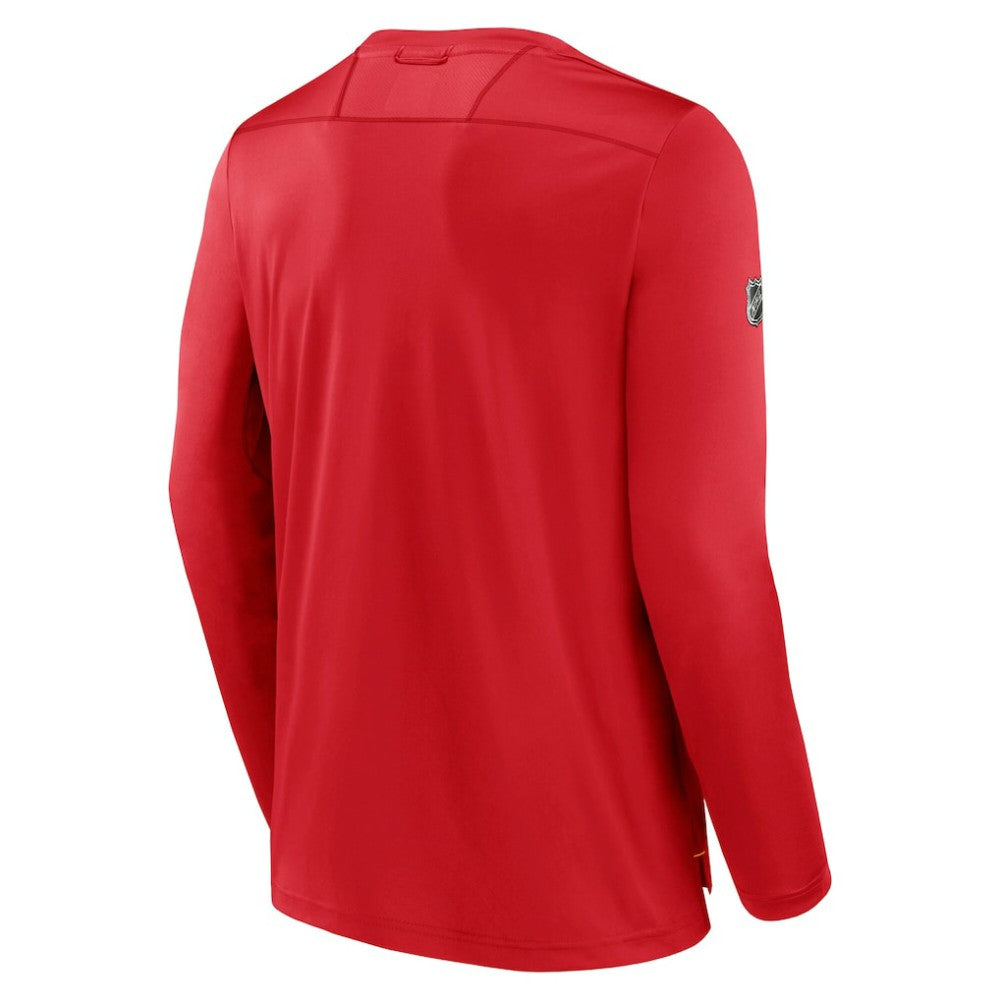 Calgary Flames Fanatics Authentic Pro Tech Long Sleeve T-Shirt