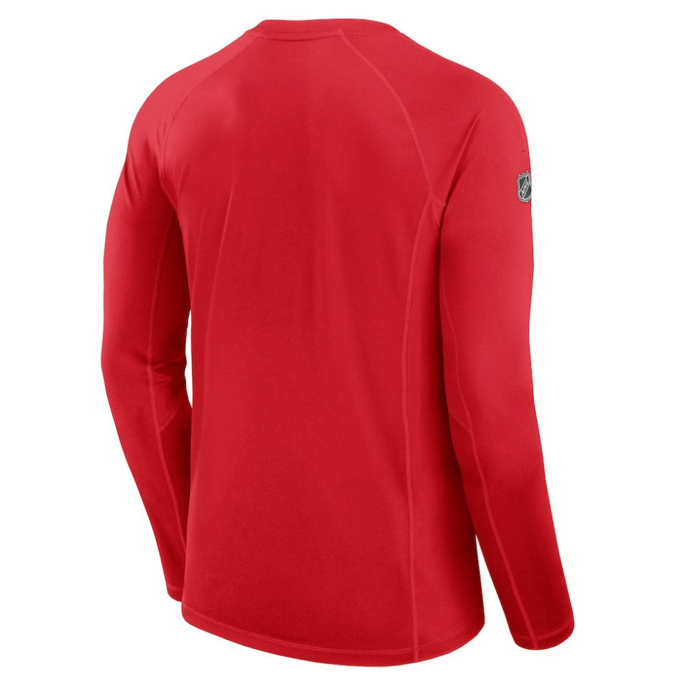 Calgary Flames Fanatics Authentic Pro Rink Tech Raglan Long Sleeve T-Shirt