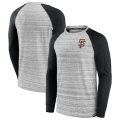 San Francisco Giants Iconic Streaky Raglan Long Sleeve T-Shirt - Gray/Black