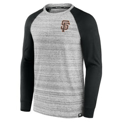 San Francisco Giants Iconic Streaky Raglan Long Sleeve T-Shirt - Gray/Black