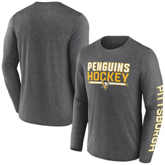 Pittsburgh Penguins Fanatics Sweep Iconic Synthetic Long Sleeve T-Shirt
