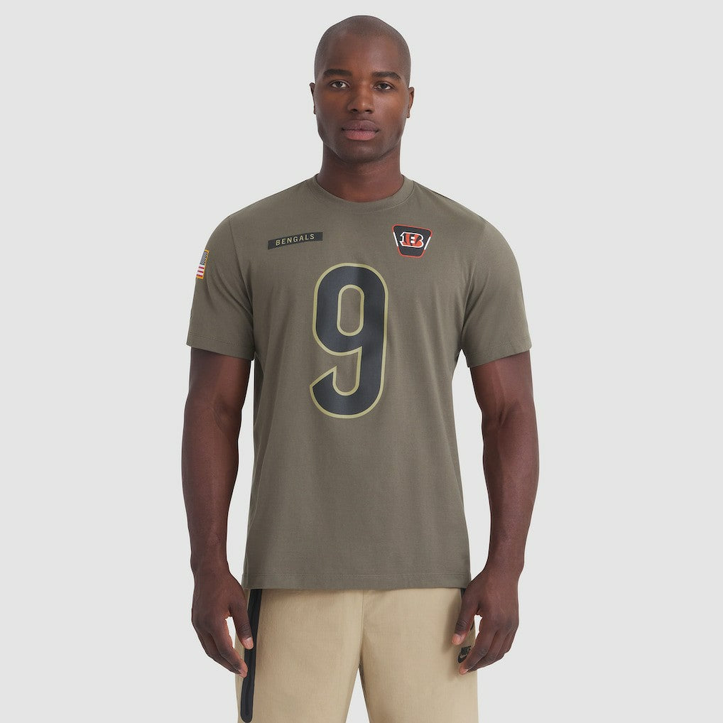 NFL Cincinnati Bengals Joe Burrow  2025 Salute to Service Name & Number T-Shirt